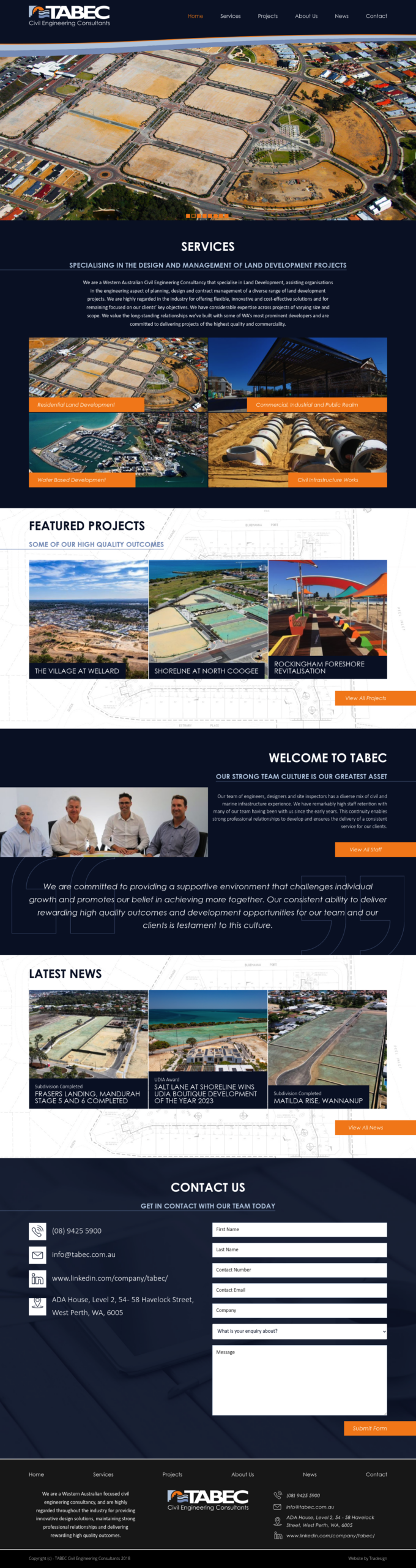 TABEC Civil Engineering Consultants homepage screenshot