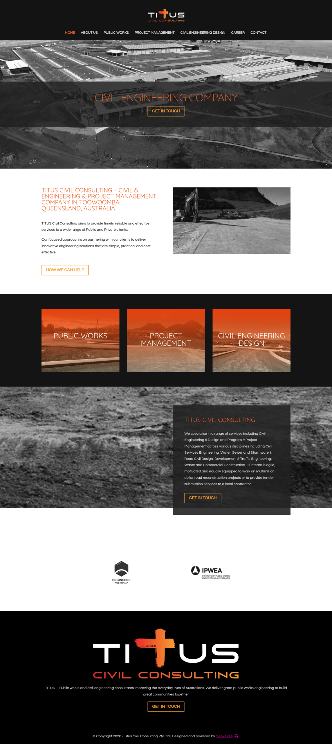 TITUS Civil Consulting homepage screenshot