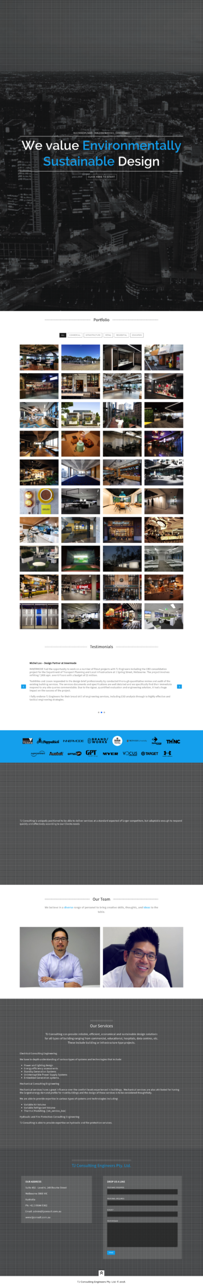 TJ Consulting Engineers Pty Ltd homepage screenshot