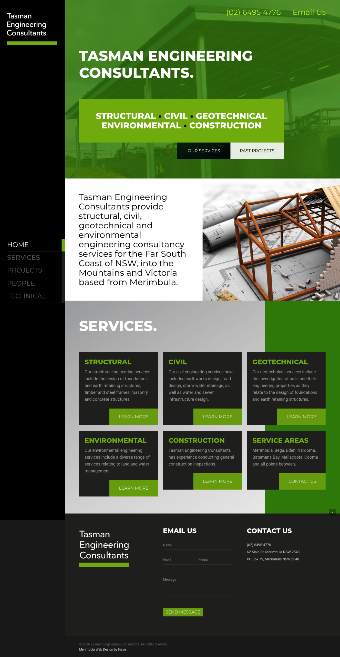 Tasmaneng homepage screenshot