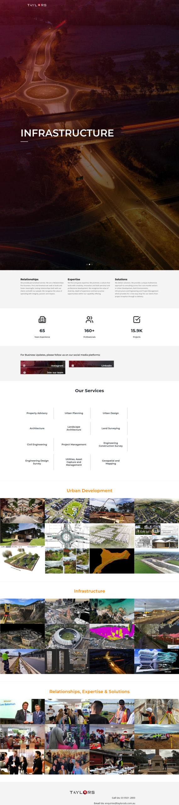 Taylors – Urban Development | Infrastructure | Built Environments homepage screenshot