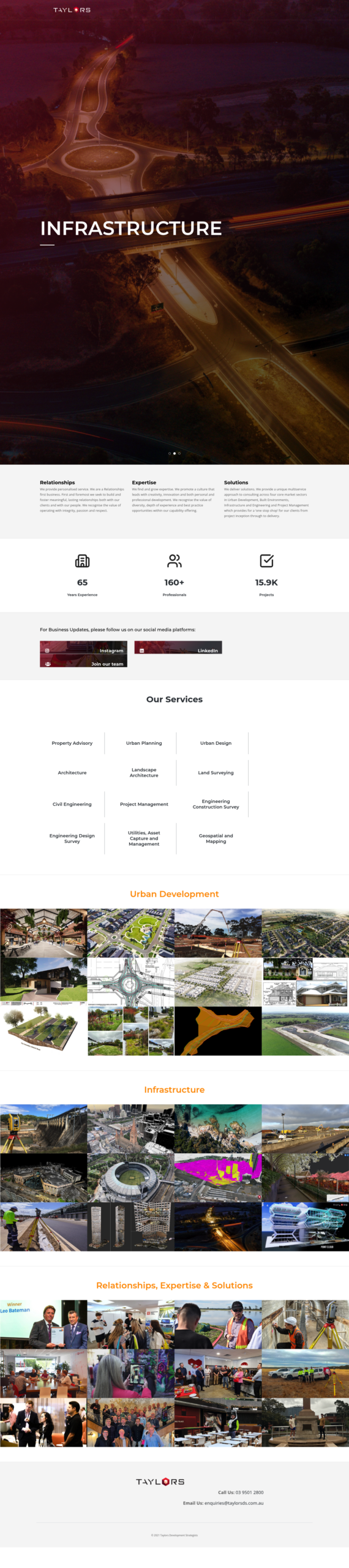 Taylors â€“ Urban Development | Infrastructure | Built Environments homepage screenshot