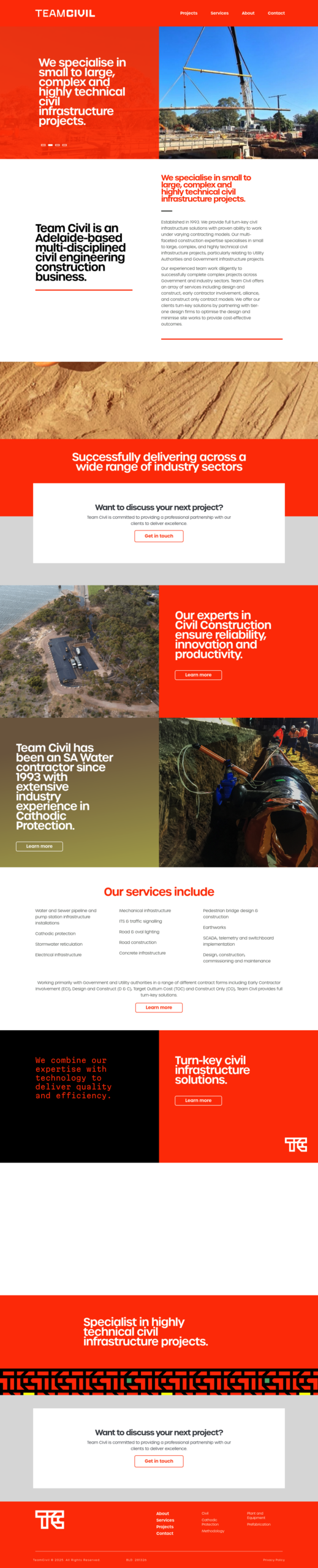 Teamcivil homepage screenshot