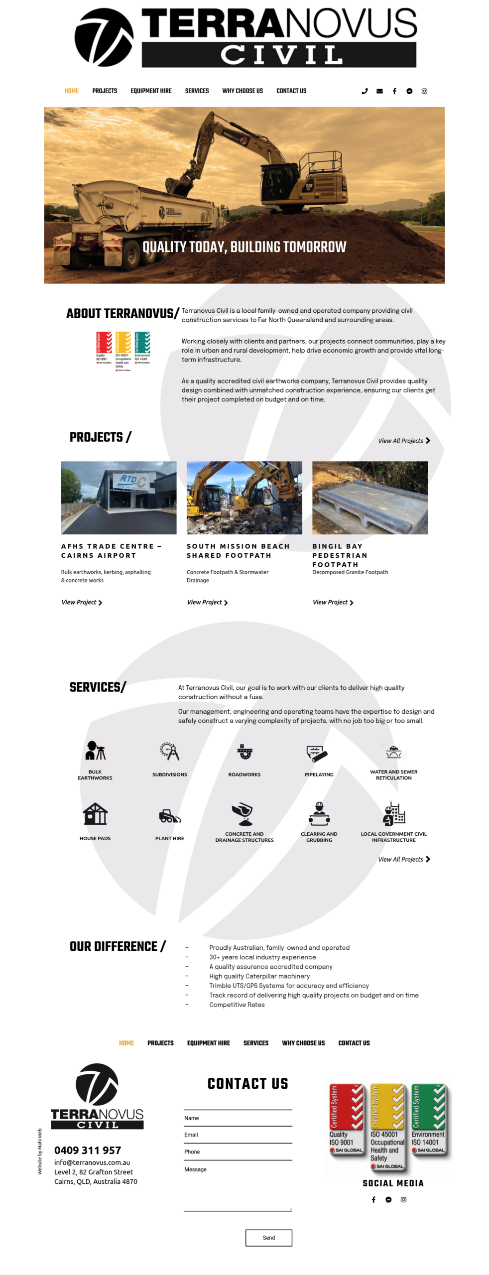 Terranovus Civil homepage screenshot