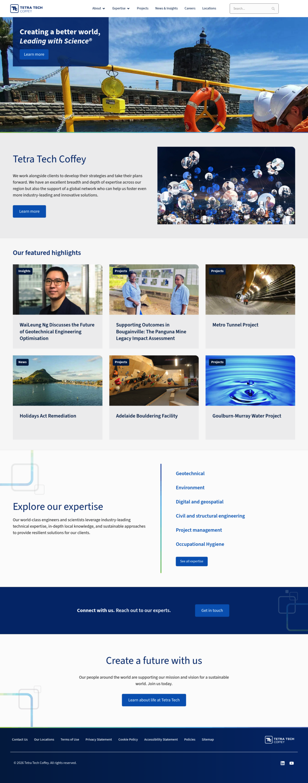 Tetra Tech Coffey homepage screenshot