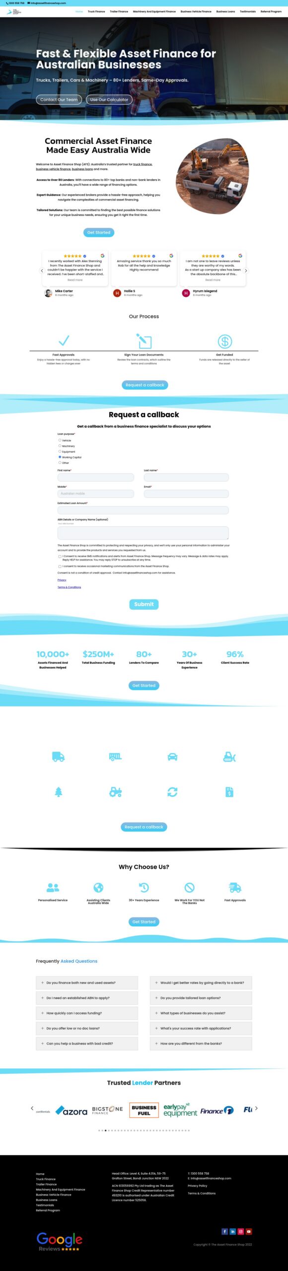 The Asset Finance Shop homepage screenshot