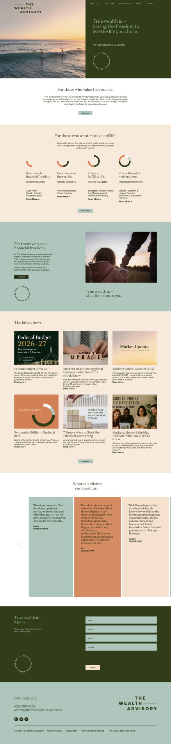 Thewealthadvisory homepage screenshot