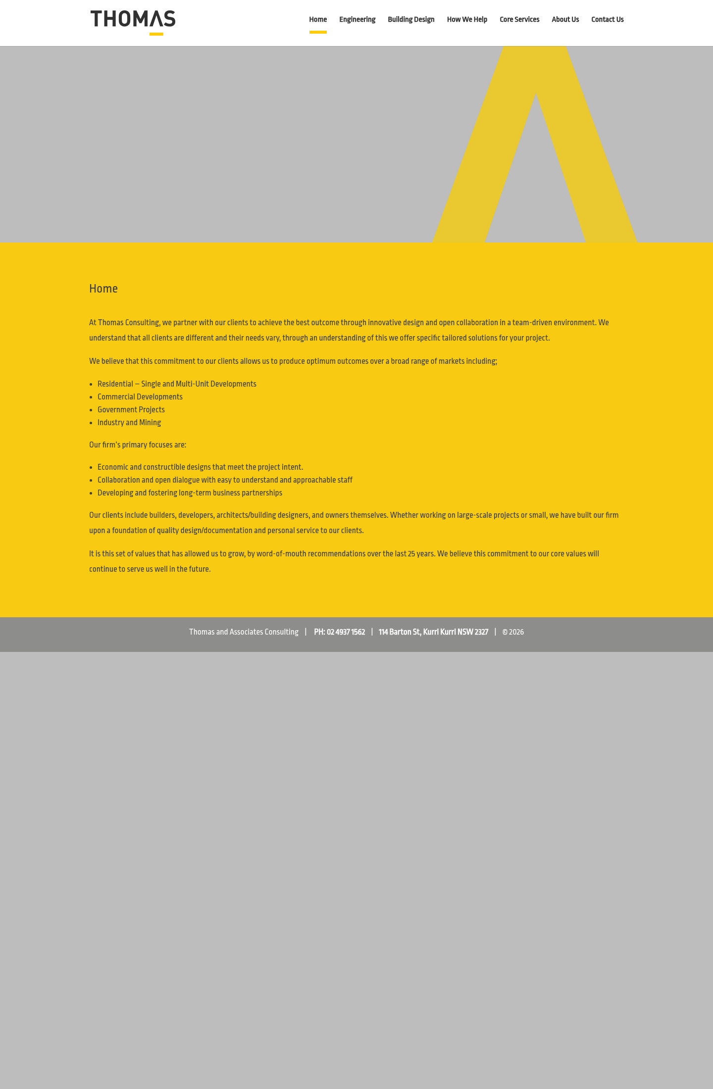 Thomas & Associates Consulting Pty Ltd homepage screenshot