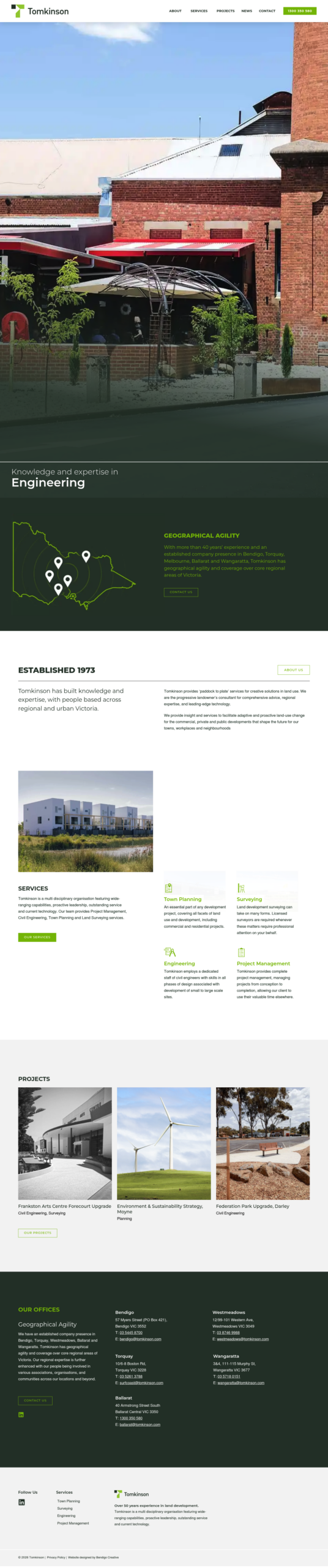Tomkinson homepage screenshot