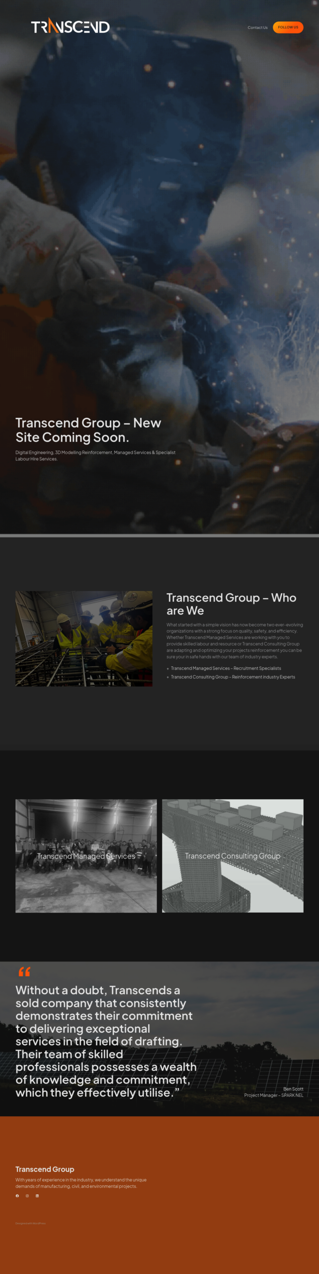 Transcend Consulting Group homepage screenshot