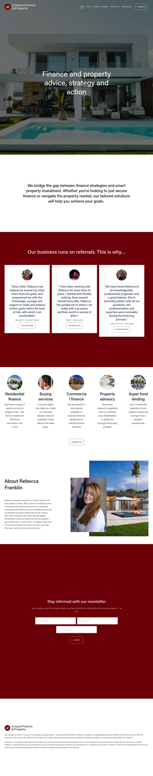 Uniquefp homepage screenshot