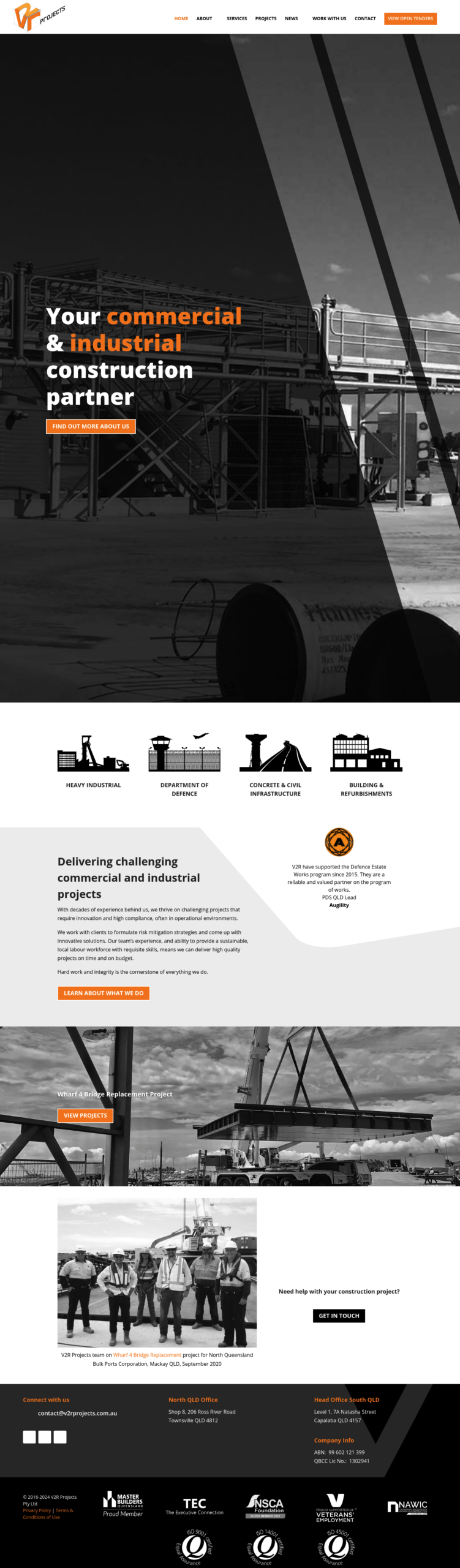 V2R Projects homepage screenshot