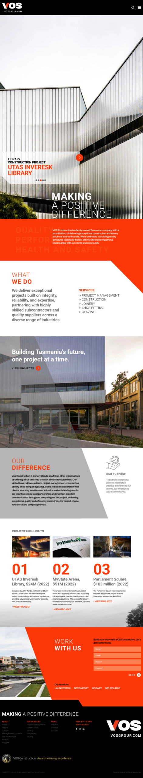 Vosconstruction homepage screenshot