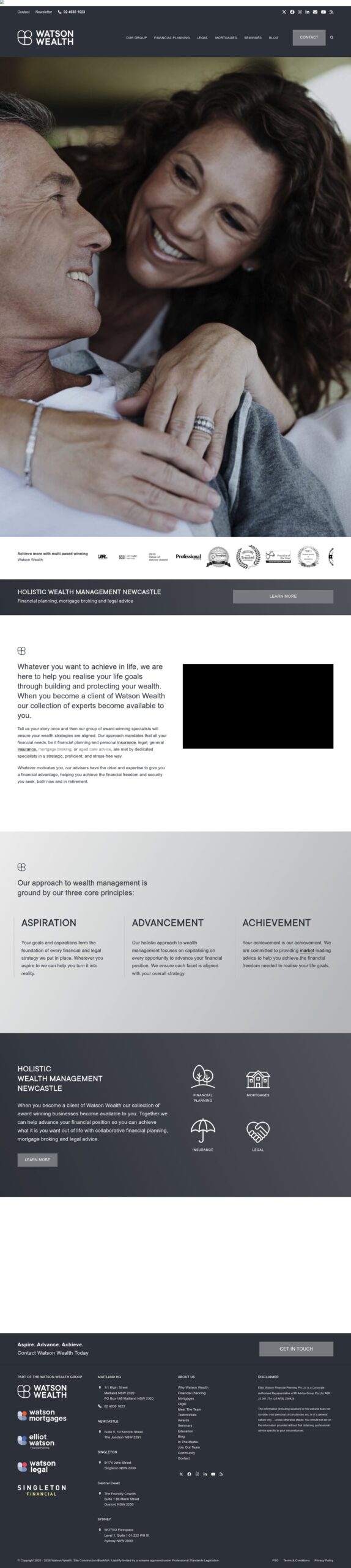 Watson Wealth homepage screenshot