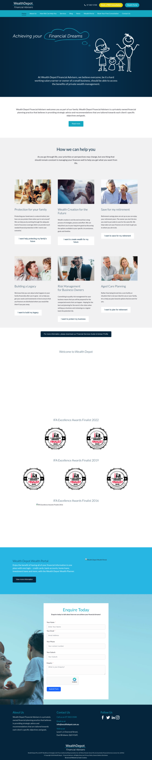 Wealth Depot homepage screenshot