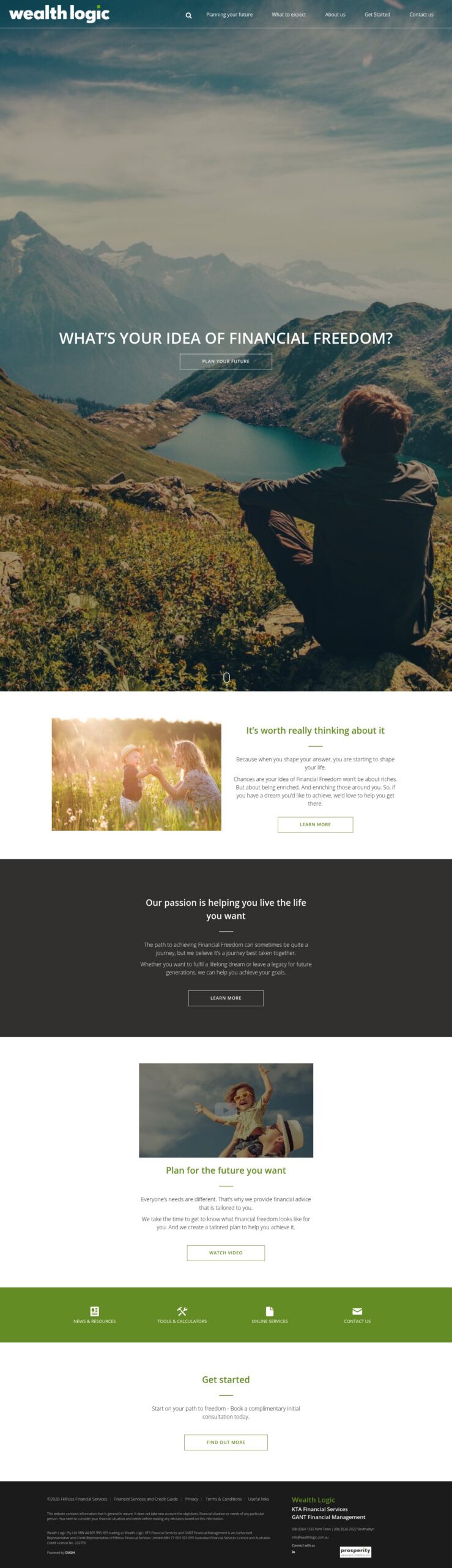 Wealthlogic homepage screenshot
