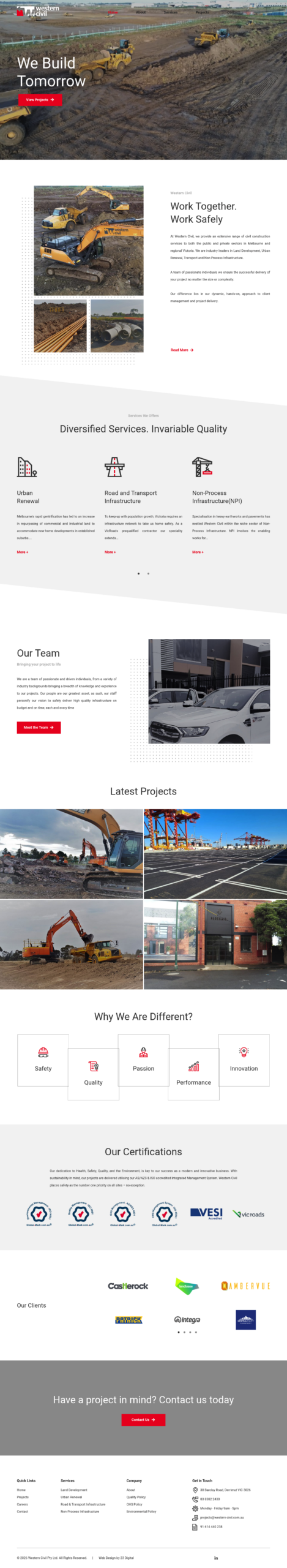 Western Civil homepage screenshot