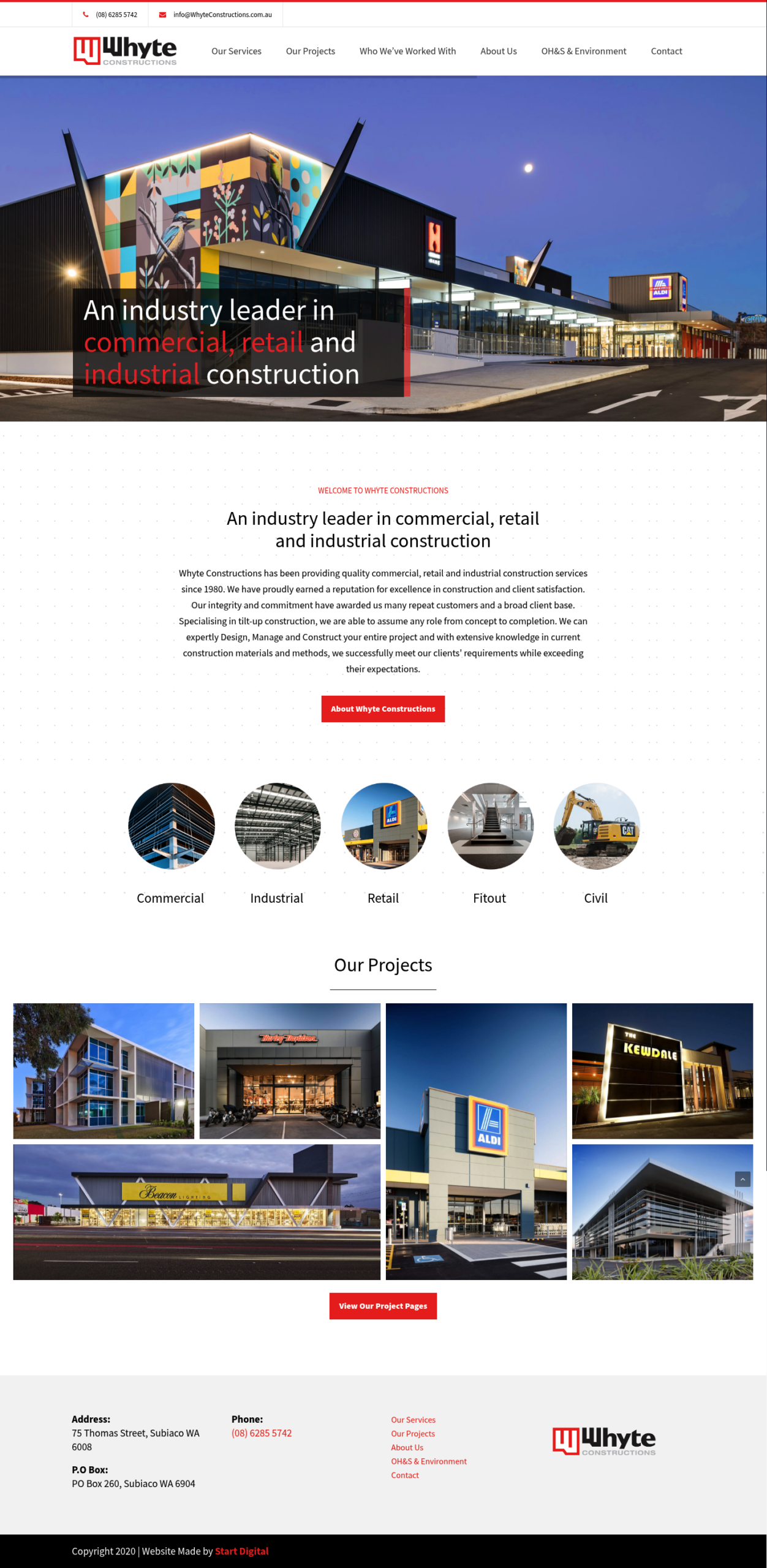Whyte Constructions homepage screenshot