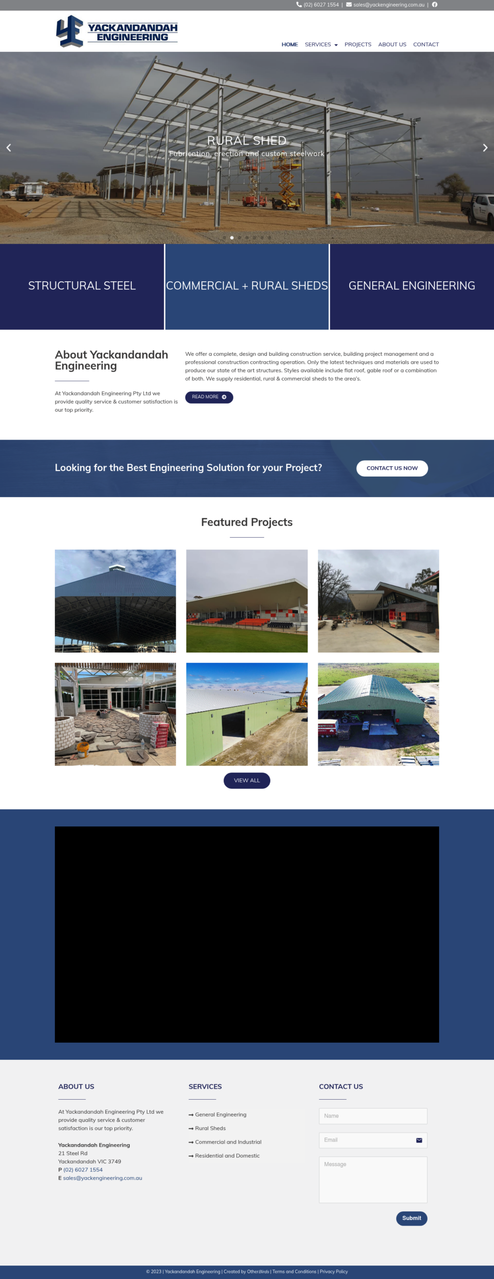 Yackandandah Engineering homepage screenshot