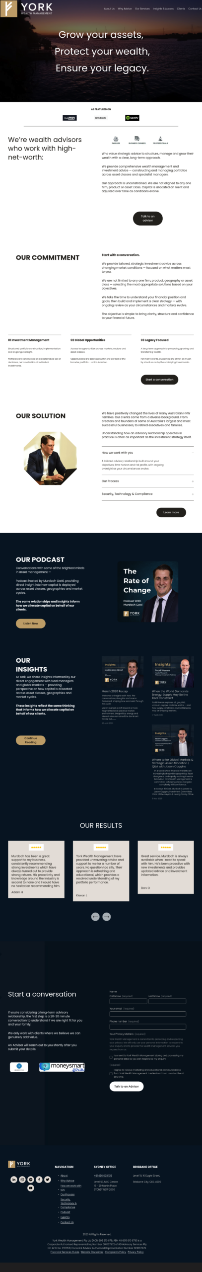 Yorkwealth homepage screenshot