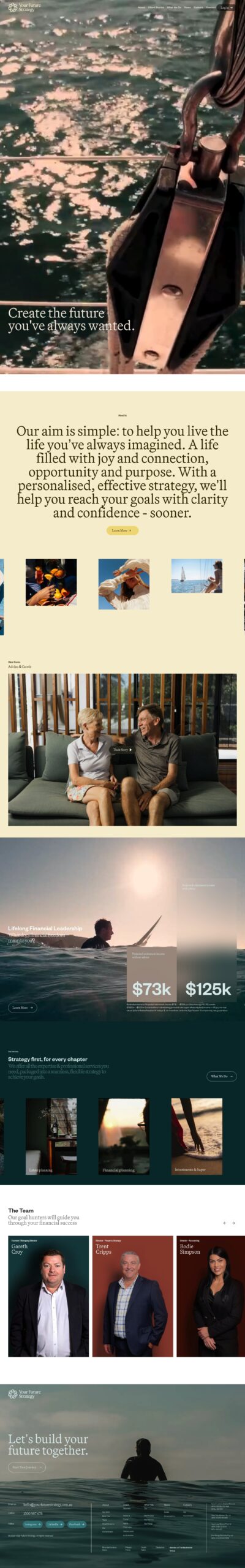 Your Future Strategy homepage screenshot