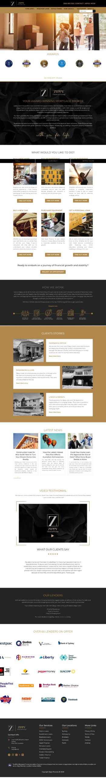 Zippy Financial homepage screenshot