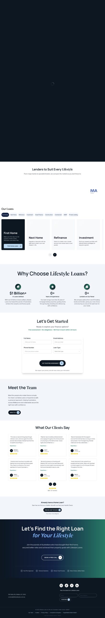 lifestyleloans.com.au homepage screenshot
