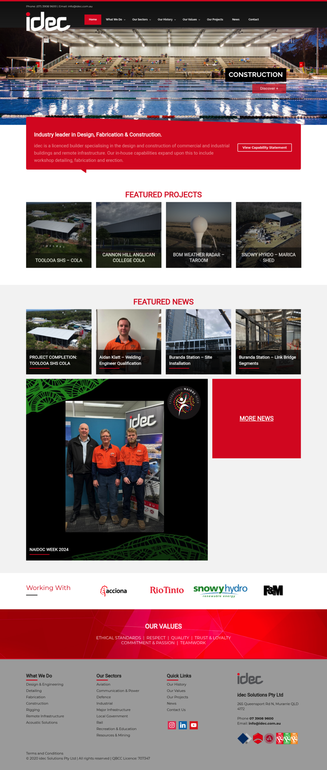 idec Solutions homepage screenshot