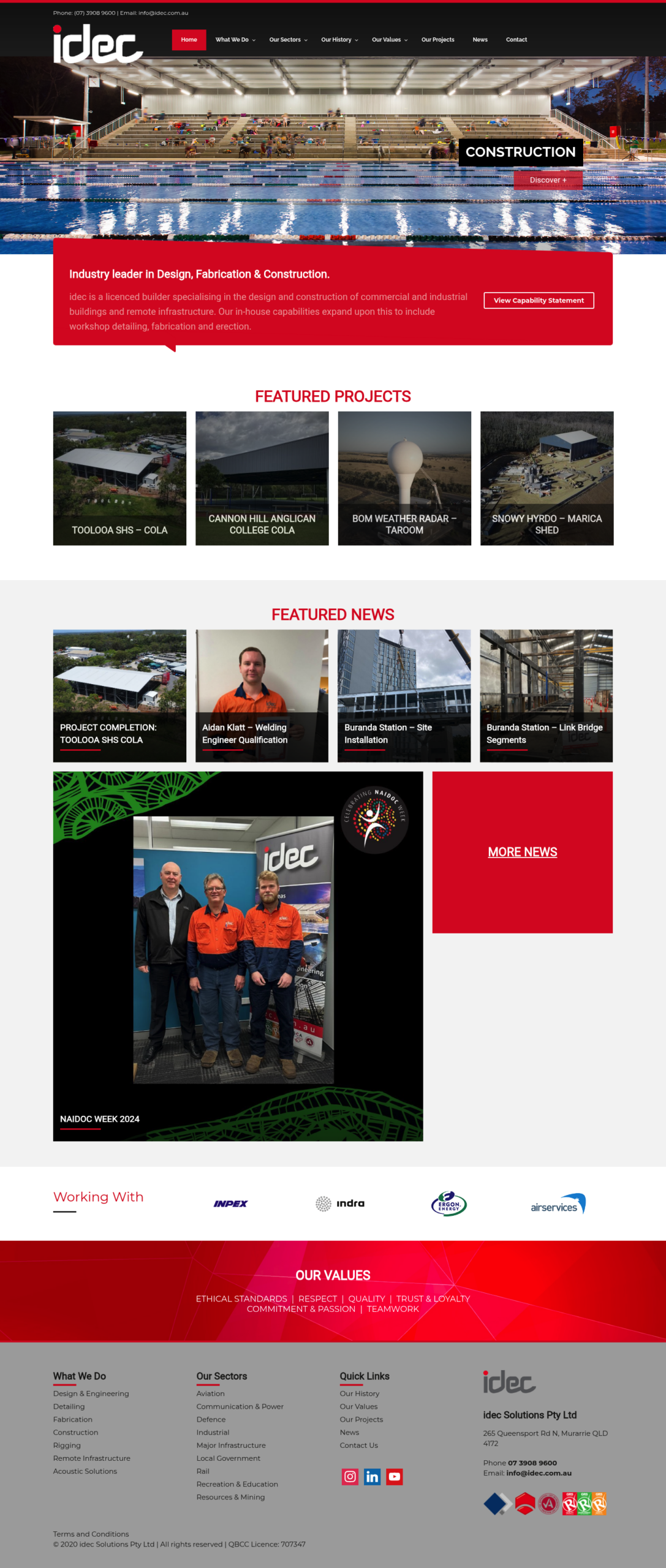 idec Solutions homepage screenshot