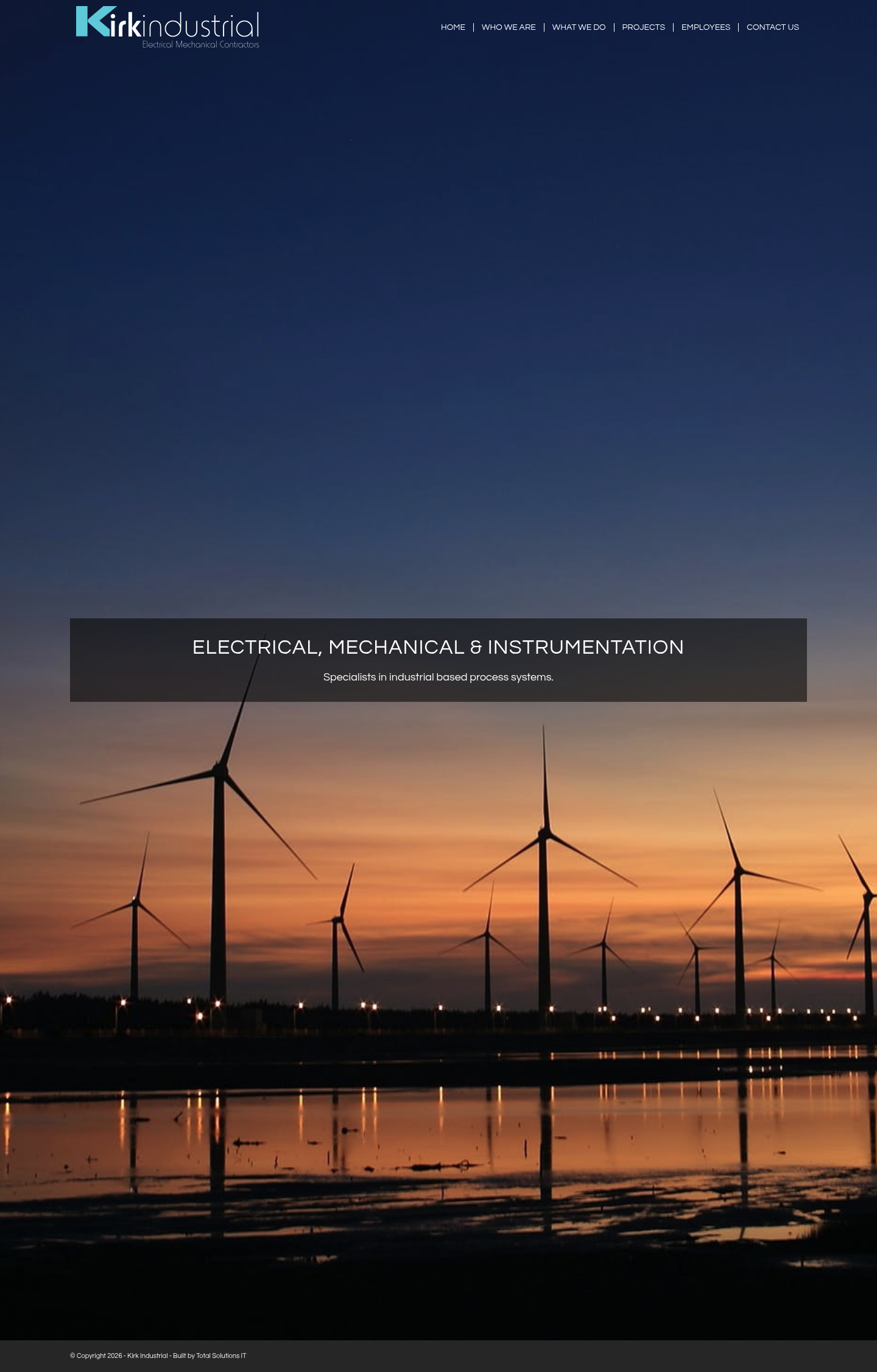 kirk industrial homepage screenshot