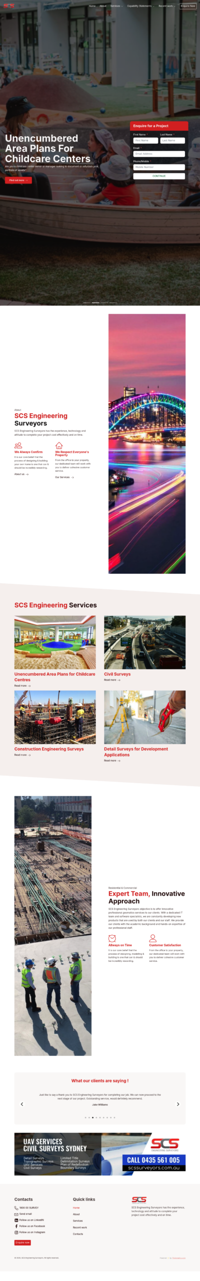 scs surveyors homepage screenshot