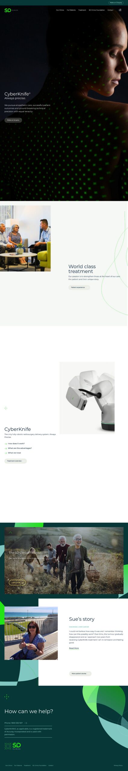 5D Clinics: CyberKnife Radiosurgery Australia homepage screenshot