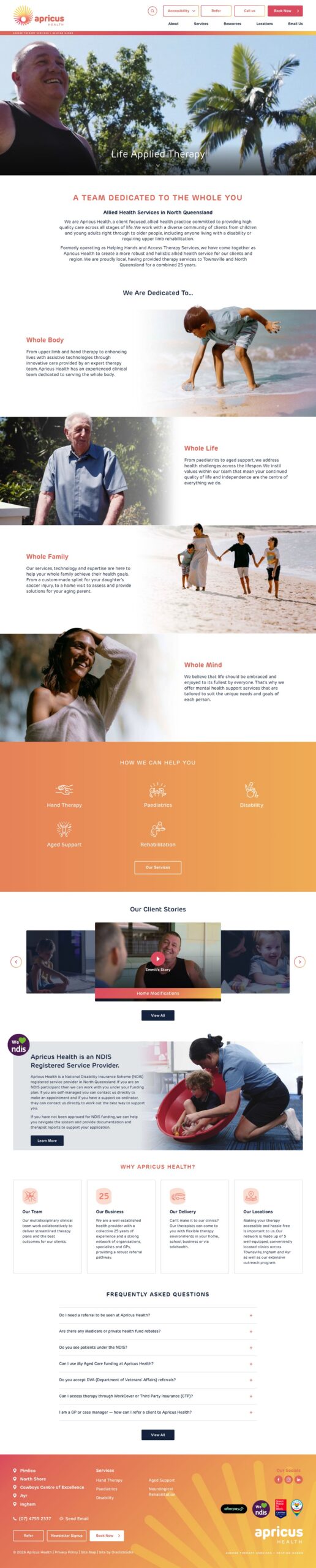 Apricus Health homepage screenshot