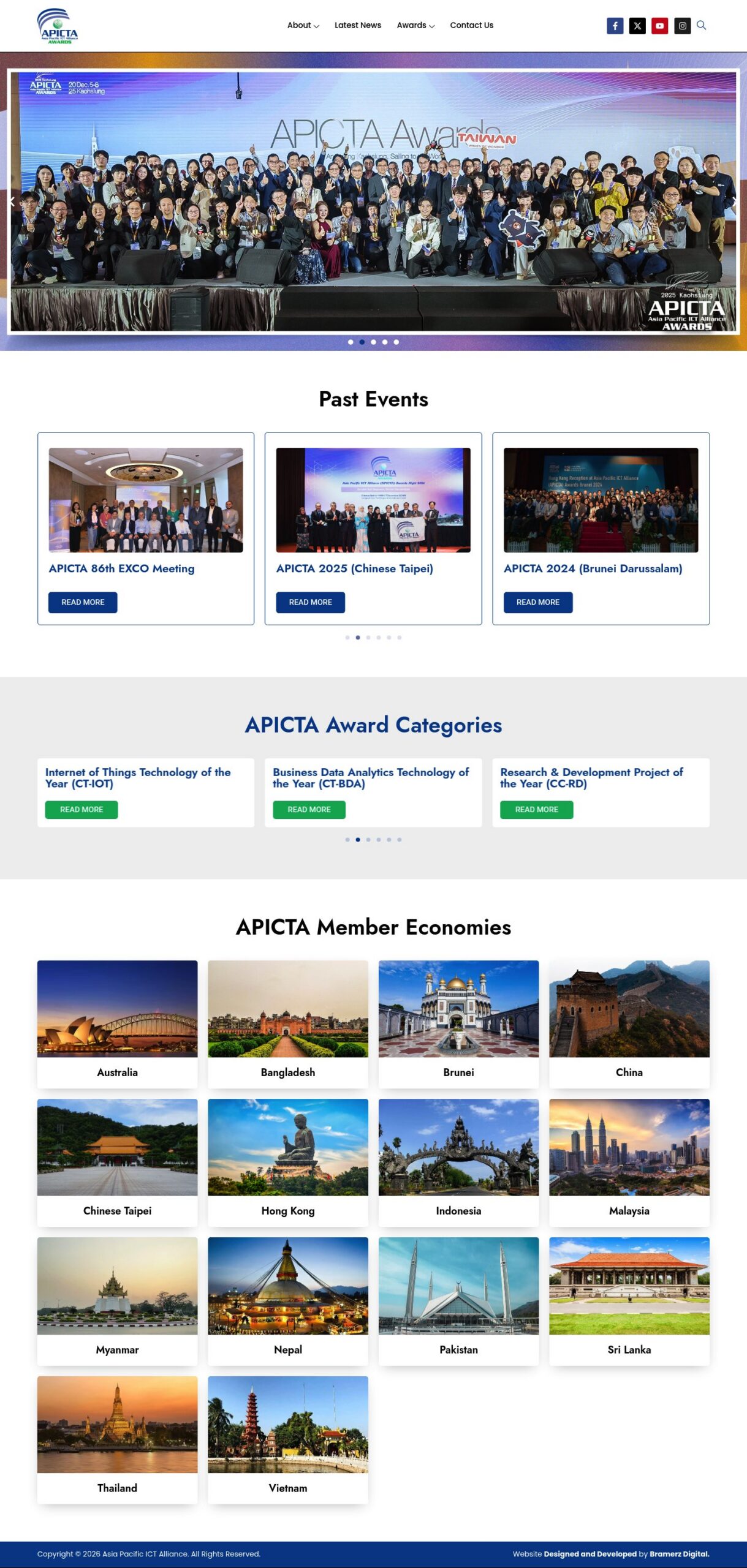 Asia Pacific ICT Alliance (APICTA) homepage screenshot