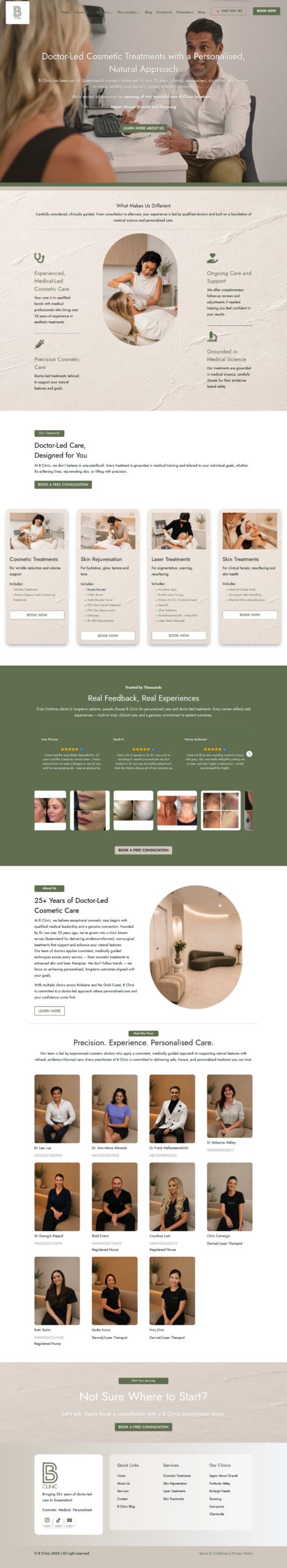 B Clinic homepage screenshot
