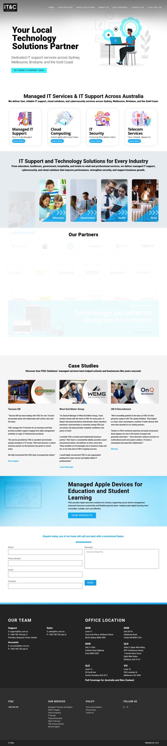 BES IT Systems - an IT&C company homepage screenshot