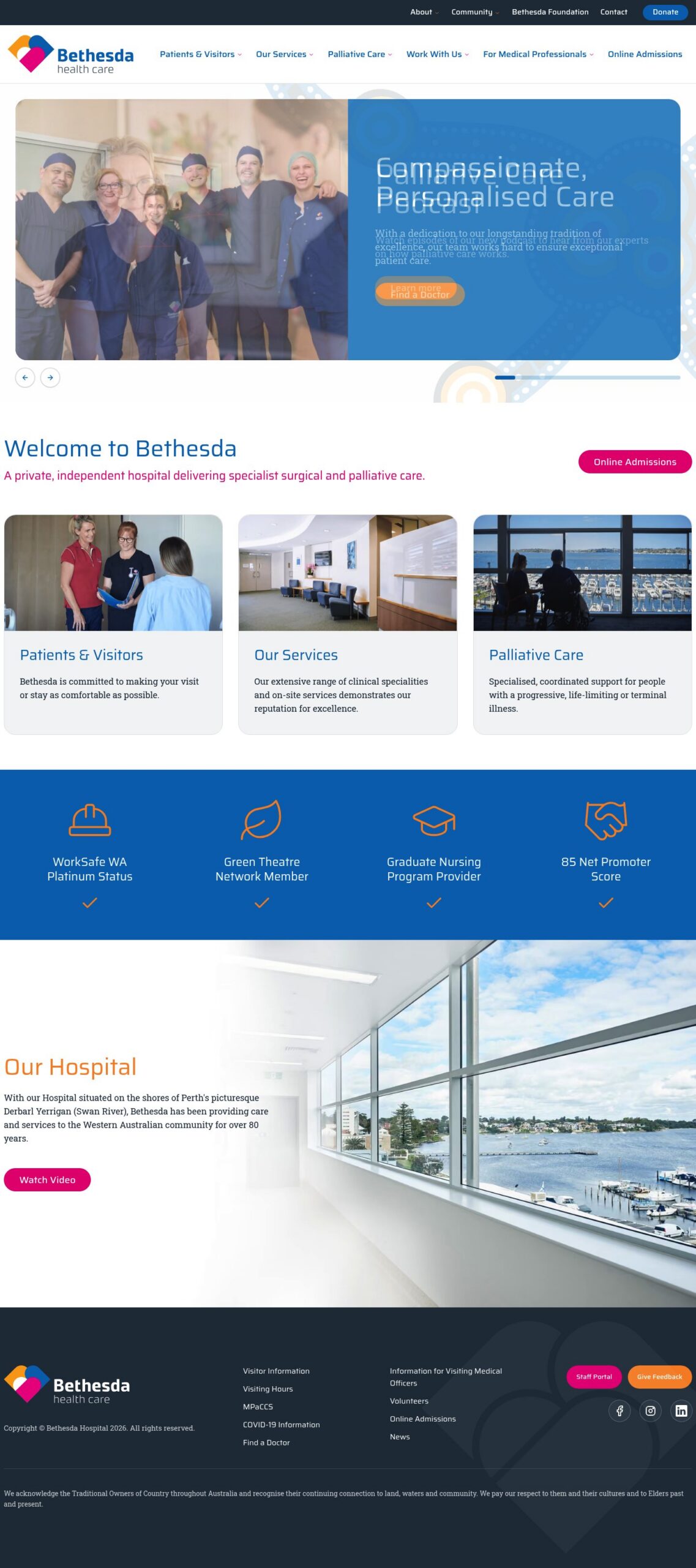 Bethesda Health Care homepage screenshot