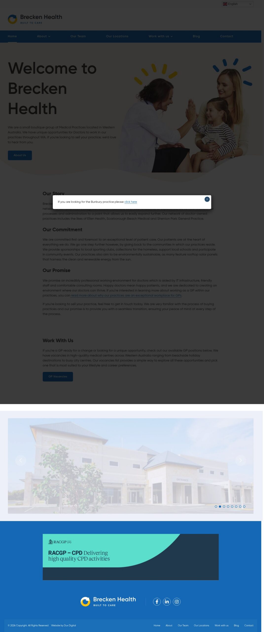 Brecken Health - Bunbury homepage screenshot