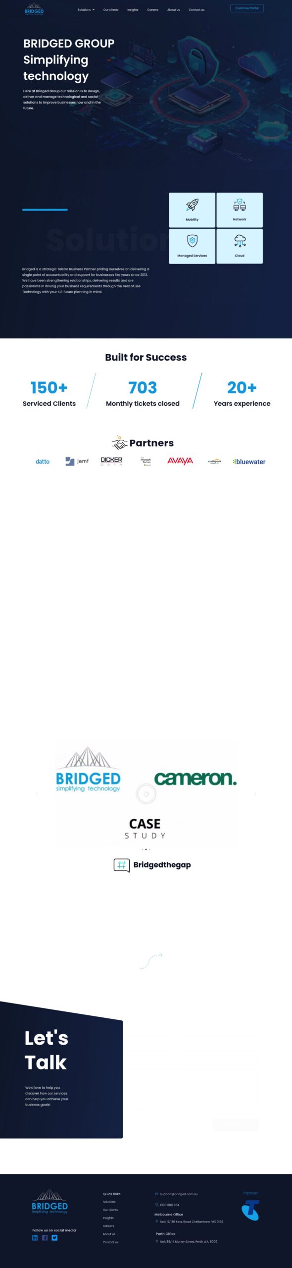 Bridged Group homepage screenshot