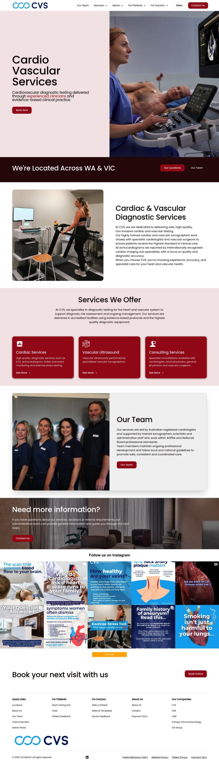 Cardio Vascular Services homepage screenshot