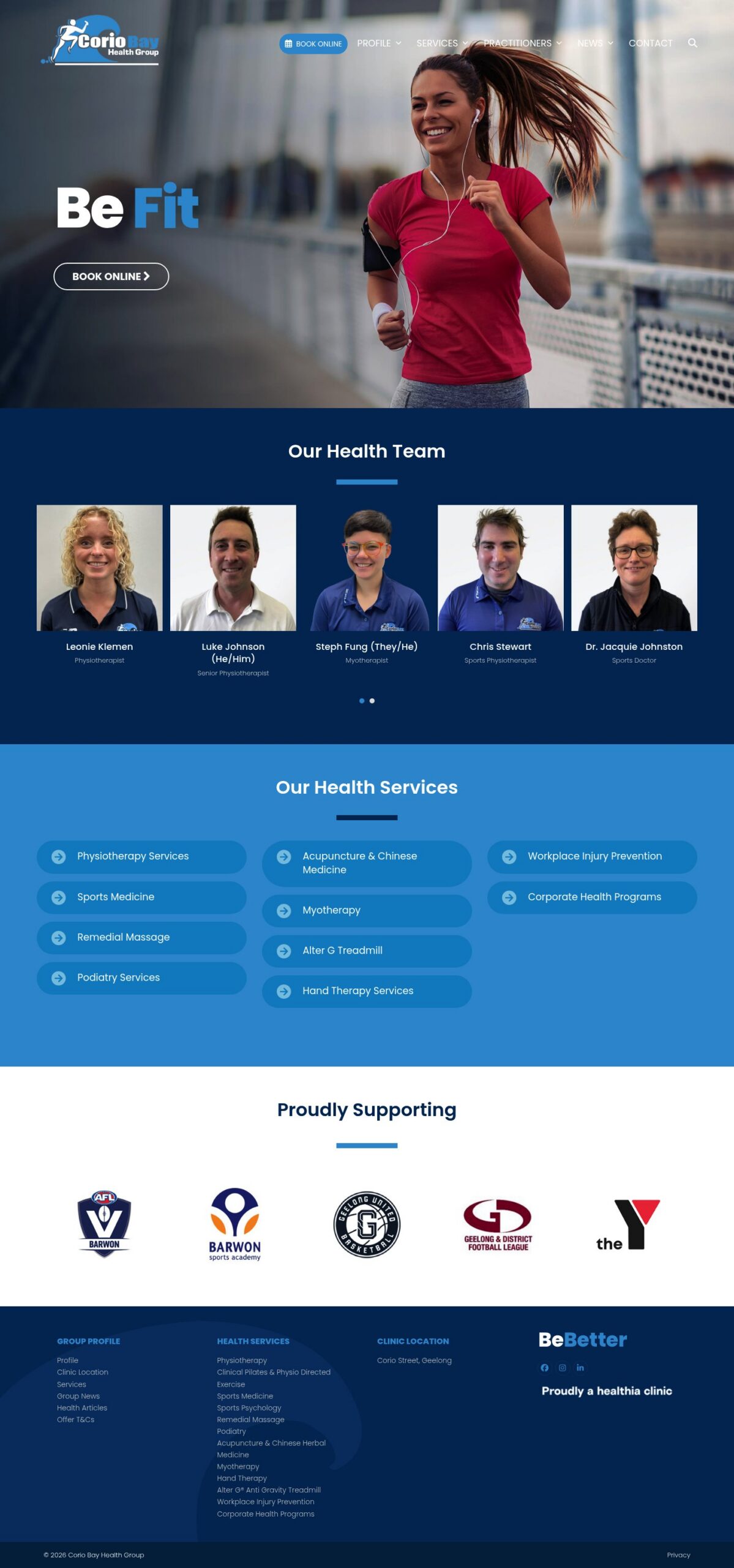 Corio Bay Health Group homepage screenshot