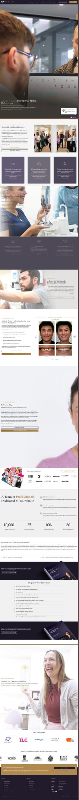 Cosmetic & Laser Dentistry Centre homepage screenshot