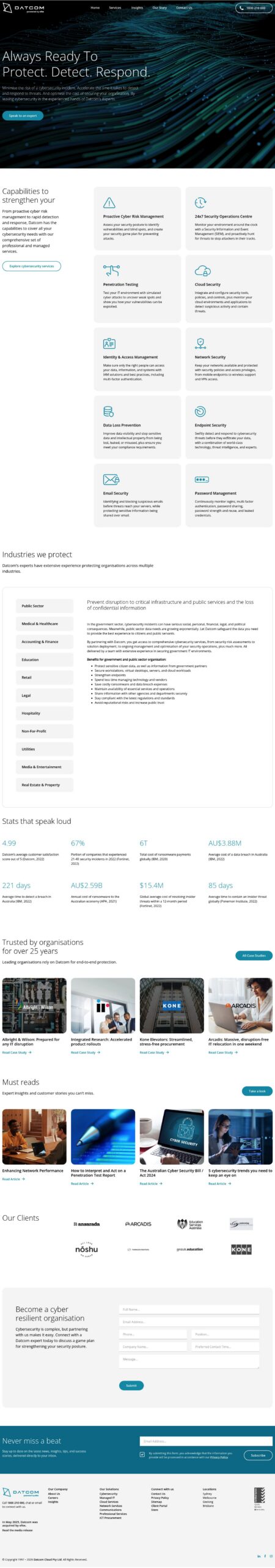 Datcom Cloud homepage screenshot