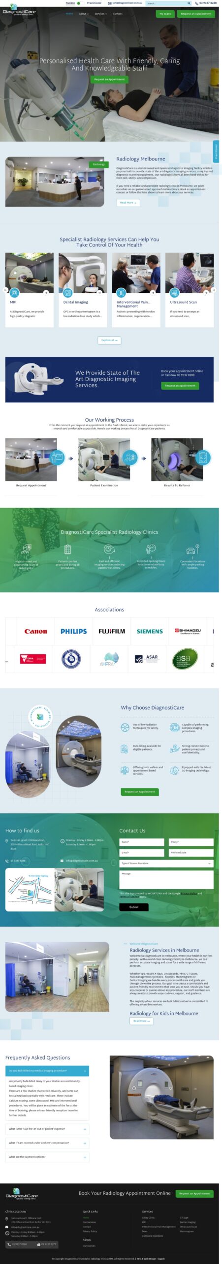 DiagnostiCare homepage screenshot