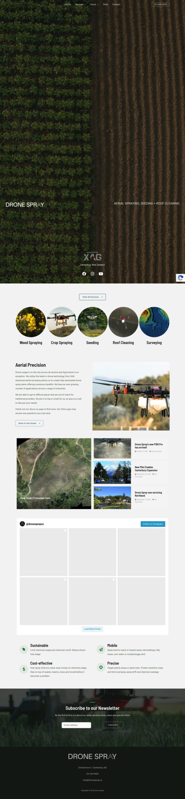 Drone Spray homepage screenshot