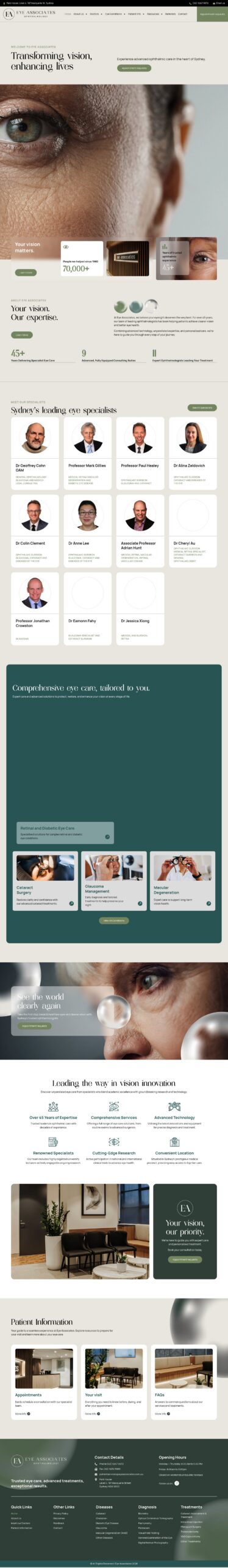 Eye Associates (Sydney, Australia) homepage screenshot
