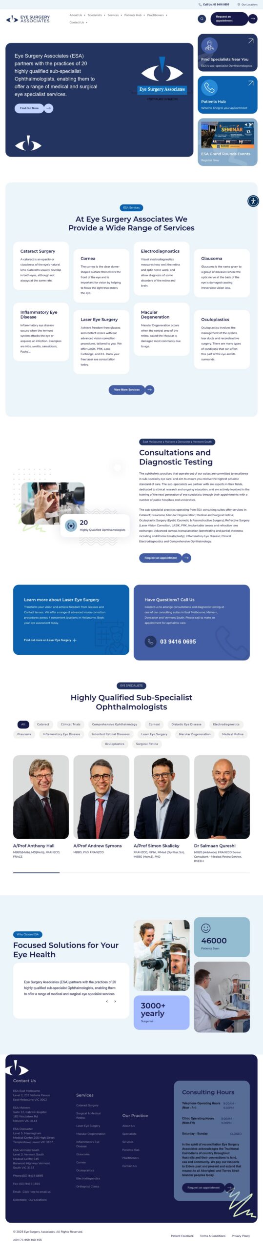 Eye Surgery Associates homepage screenshot