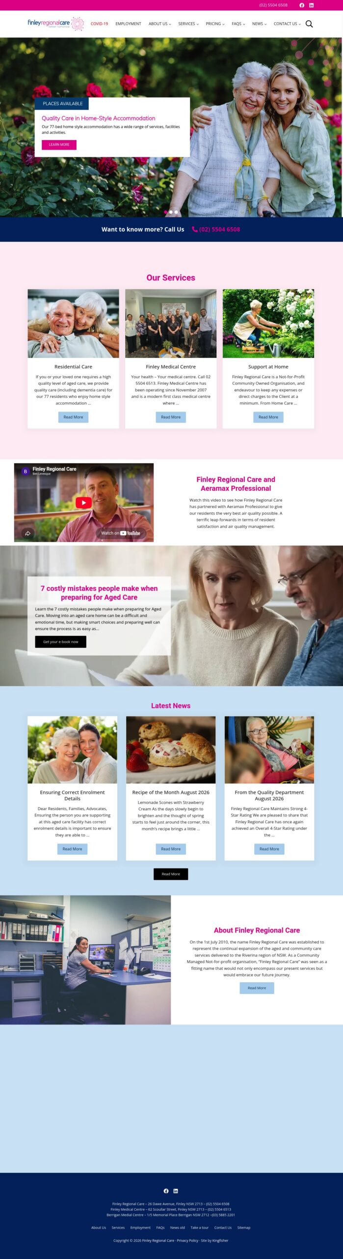 FINLEY REGIONAL CARE LTD homepage screenshot