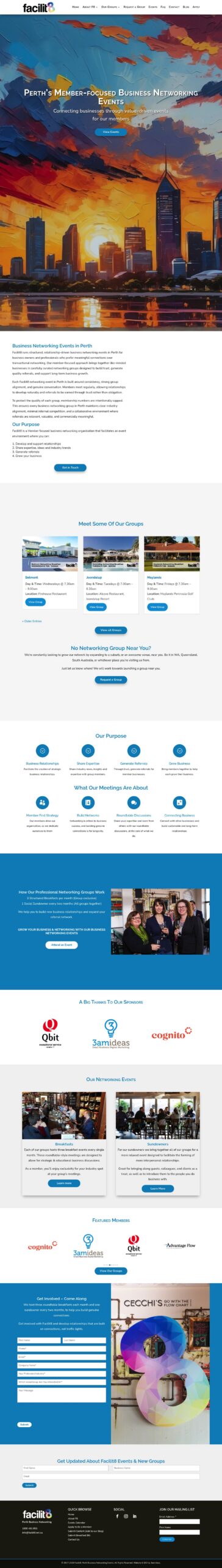 Facilit8 - Perth Business Networking Events homepage screenshot