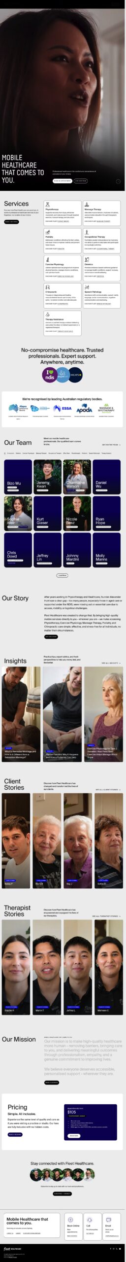 Fleet Healthcare homepage screenshot